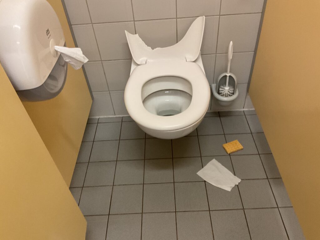 Die Toiletten sehen schrecklich aus !